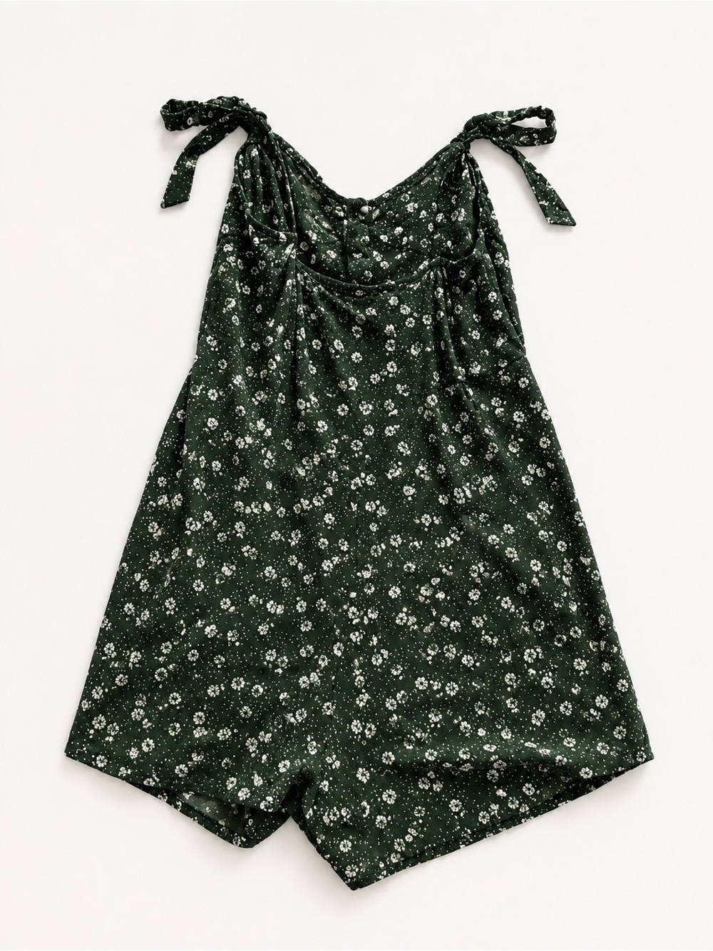 Urban Outfitters Forest Green Floral Tie-Strap Romper